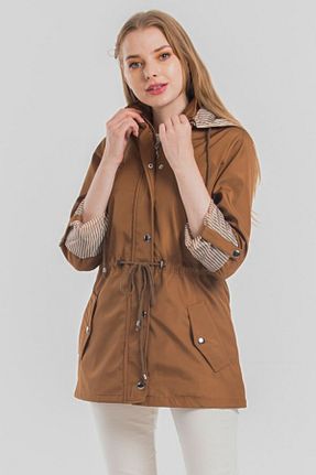 ترنچکت قهوه ای زنانه پلی استر fehika - کد 132859491