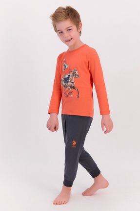 ست لباس راحتی نارنجی بچه گانه کد 133287922