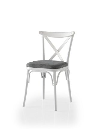 صندلی آشپزخانه سفید فلزی VOGUE TASARIM & DEKORASYON - کد 133644186