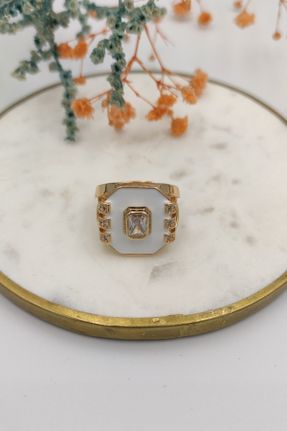 انگشتر جواهر طلائی زنانه روکش طلا کد 133704110