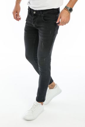 شلوار جین مشکی مردانه پاچه تنگ جین کد 134087841