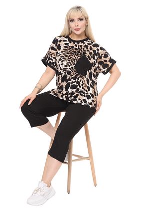 ست گرمکن سایز بزرگ مشکی زنانه مخلوط ویسکون MELSAY - کد 781859243