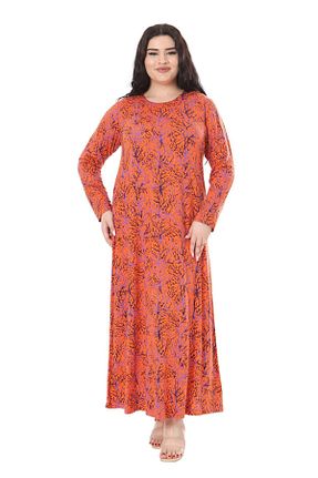 لباس سایز بزرگ نارنجی زنانه ویسکون MELSAY - کد 833595413