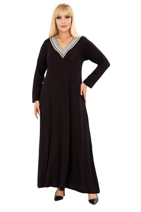 لباس سایز بزرگ مشکی زنانه ویسکون MELSAY - کد 759354601