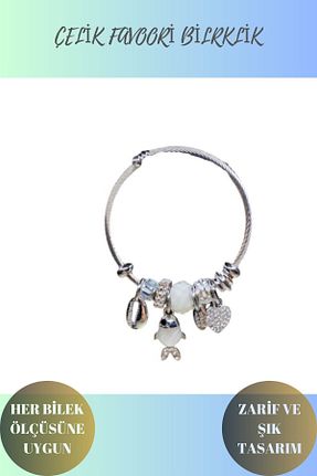 دستبند استیل (فولاد) سفید زنانه استیل (فولاد) SherDesing - کد 867740444