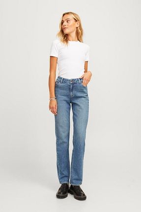شلوار جین آبی زنانه پاچه تنگ Jack & Jones - کد 880048216