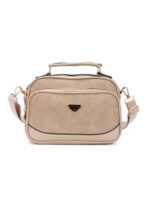 کیف دوشی بژ زنانه چرم مصنوعی Adelina Bags - کد 880059987