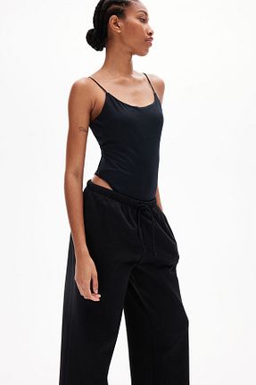 شلوار کرمگن مشکی زنانه پنبه ای H&M - کد 857901057