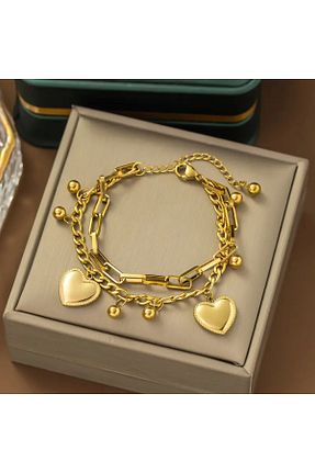 دستبند استیل (فولاد) زرد زنانه استیل (فولاد) Redhead - کد 880151909
