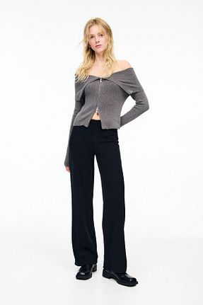 شلوار مشکی زنانه پنبه ای Pull & Bear - کد 880174260