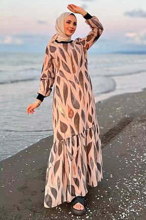 لباس حجاب بژ زنانه رگولار Julude - کد 857623382