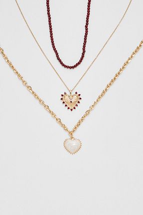 گردنبند جواهر طلائی زنانه اکریلیک Stradivarius - کد 880179586