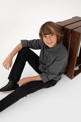 پیراهن طوسی بچه گانه یقه پیراهنی U.S. Polo Assn. - کد 862510312