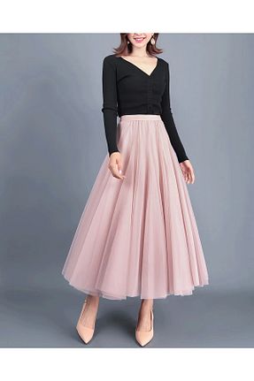 دامن صورتی زنانه بافتنی NSMLİFE - کد 880184997