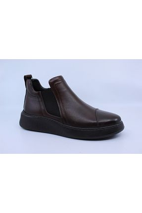 بوت / نیم بوت قهوه ای مردانه چرم خالص Papuccu - کد 880204490