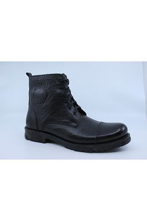 بوت / نیم بوت مشکی مردانه چرم خالص Papuccu - کد 880204390