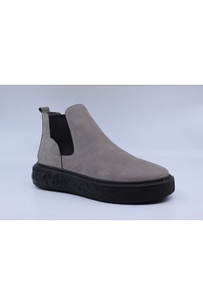 بوت / نیم بوت طوسی مردانه چرم مصنوعی Papuccu - کد 880204758