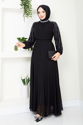 لباس مجلسی حجاب مشکی زنانه یقه دوچرخه ModaMerve - کد 852119372