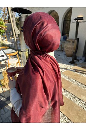 شال زرشکی زنانه پنبه ای ba sisters - کد 880232762