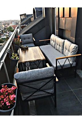 ست باغچه طوسی فلزی Sosyal Medya Dekorasyon - کد 263706303