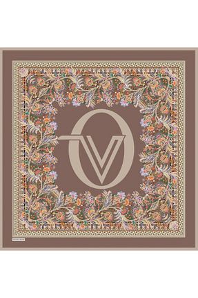 روسری قهوه ای 90 x 90 Valentino Orlandi - کد 880242519