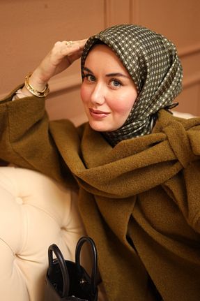 روسری خاکی پنبه ای Silk Home - کد 880254429