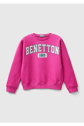 سوئیشرت صورتی بچه گانه چاپی United Colors of Benetton - کد 849109870