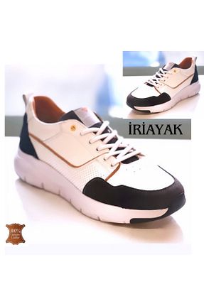کفش کژوال سفید مردانه چرم خالص İriayak - کد 824916477