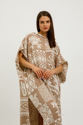 کیمونو و کافتان بژ زنانه %100 پنبه Befera Design - کد 880358517