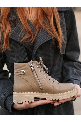 بوت / نیم بوت قهوه ای زنانه چرم خالص EREN SHOES BAG - کد 880375260