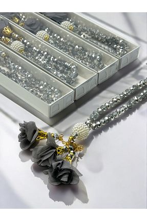 تسبیح طوسی سنگ طبیعی Deniz Elmasları - کد 880376767