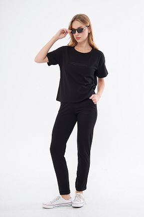 ست گرمکن مشکی زنانه پنبه پلی استر PONÇİK - کد 816713833