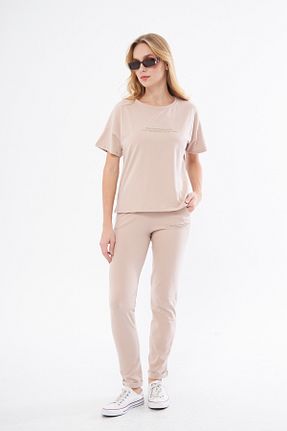 ست گرمکن بژ زنانه پنبه پلی استر PONÇİK - کد 816713885
