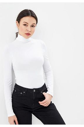 بادی سفید زنانه یقه ایستاده FAMEL - کد 880442082