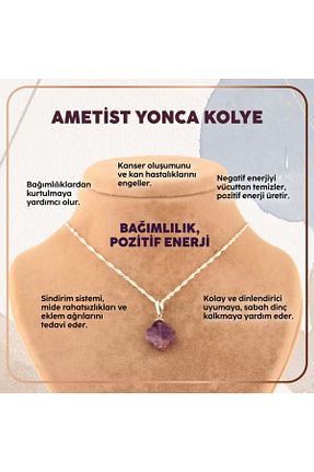گردنبند جواهر بنفش زنانه سنگ طبیعی OSMANLI DEĞERLİ TAŞ - کد 234061827