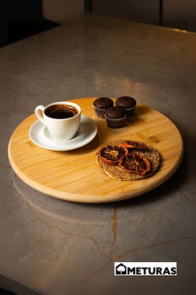 بشقاب قهوه ای بامبو Meturas - کد 874196013