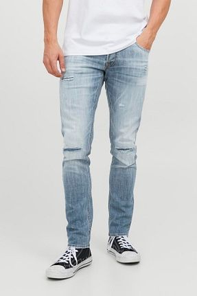 شلوار جین آبی مردانه پاچه تنگ Jack & Jones - کد 758066632