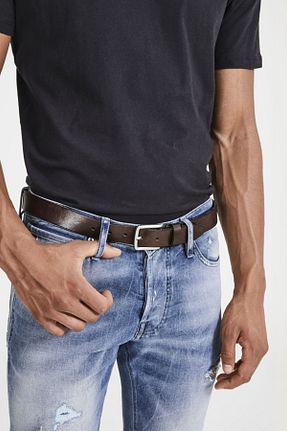 کمربند قهوه ای مردانه چرم خالص Jack & Jones - کد 3382928
