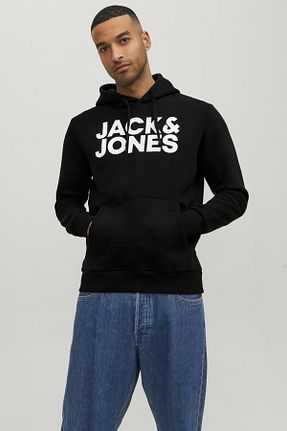سوئیشرت مشکی مردانه چاپی Jack & Jones - کد 6294325