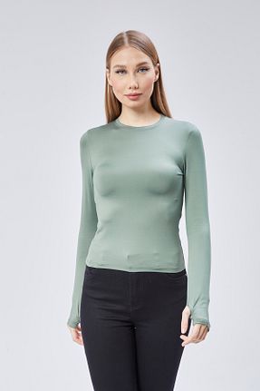 بلوز سبز زنانه ساده Maison La Femme - کد 880566020