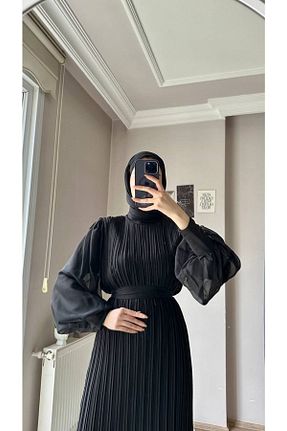 لباس مجلسی حجاب مشکی زنانه یقه دوچرخه Genel Markalar - کد 740042941