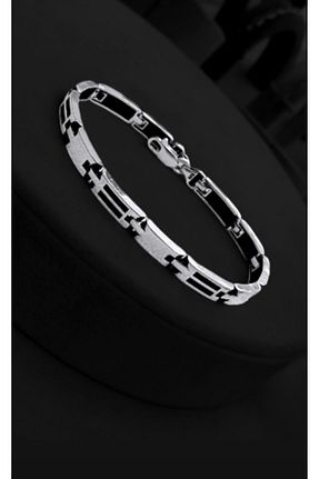 دستبند نقره طوسی مردانه 925 عیار Gümüş Sanatı - کد 880591293