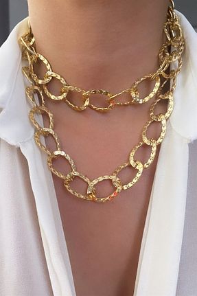 گردنبند جواهر طلائی زنانه فلزی Sose Moda - کد 346464294