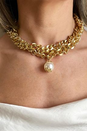 گردنبند جواهر طلائی زنانه Sose Moda - کد 717783692