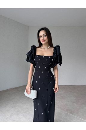لباس مجلسی و فارغ التحصیلی مشکی زنانه کرپ Housebutik - کد 880642127