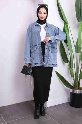 کت حجاب آبی زنانه رگولار İmajButik - کد 796055234