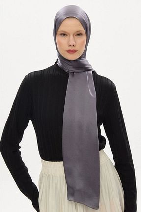 شال طوسی زنانه ابریشم hijabchi - کد 880688906