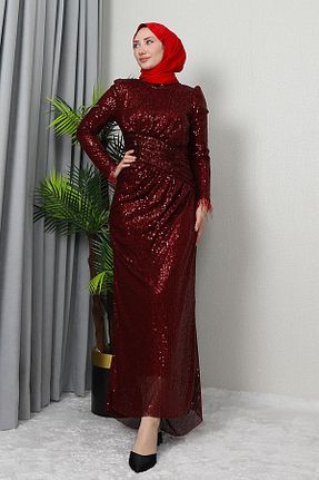 لباس حجاب زرشکی زنانه رگولار GİZ AGİYİM - کد 880676586