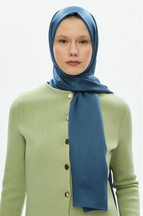 شال آبی زنانه ابریشم hijabchi - کد 880688968