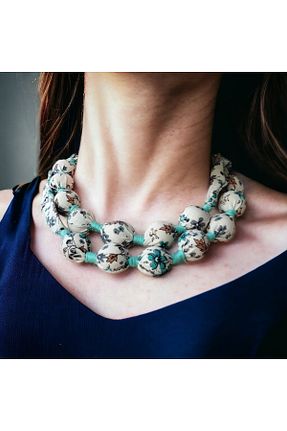 گردنبند جواهر فیروزه ای زنانه Elma Hediyelik - کد 880698308